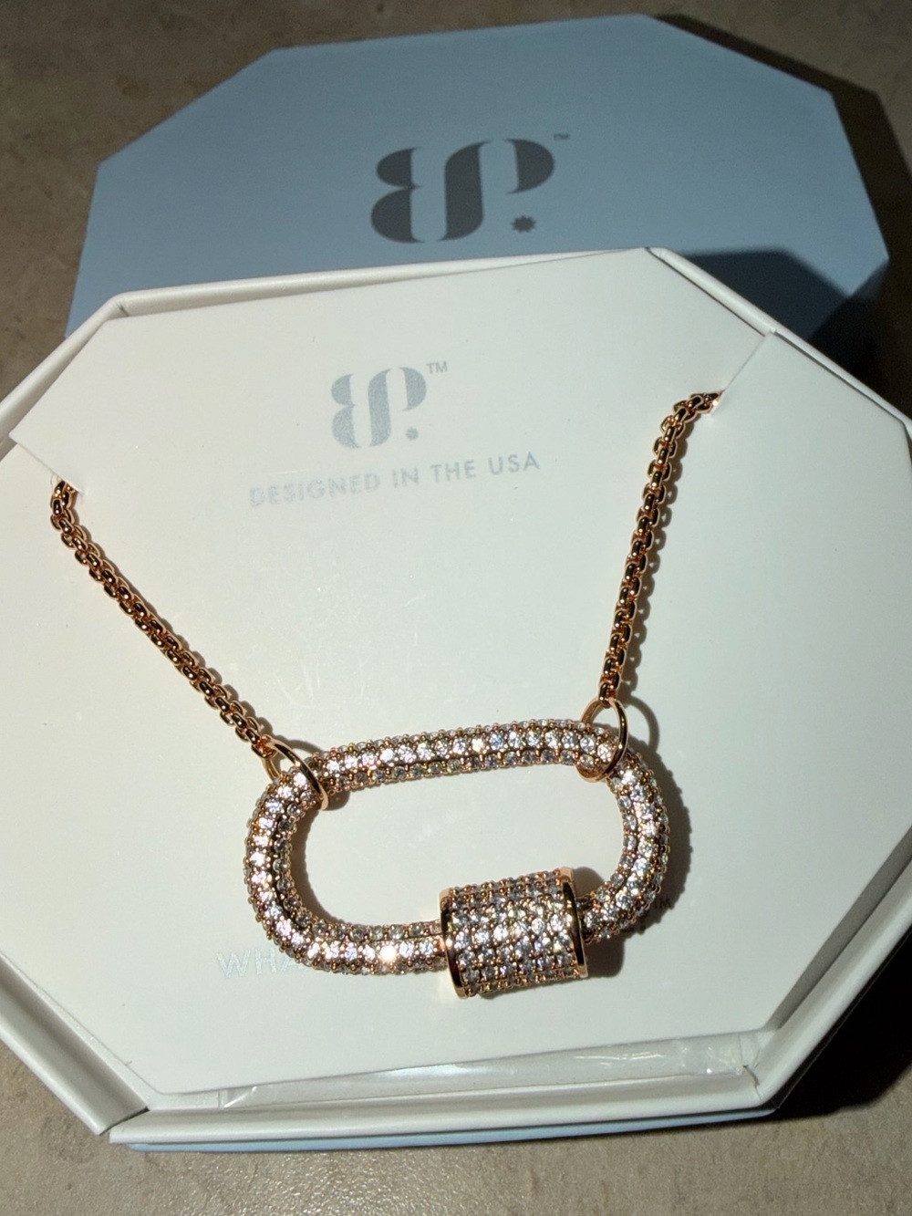 Bomb Party Exclusive Bring Back Necklace-Diamond CZ on Rose Gold NK57842